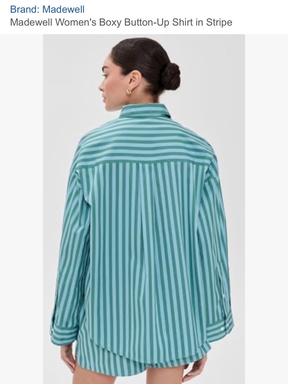 Madewell Striped Boxy Button-Up Shirt with Matching Shorts - Picture 4 of 16